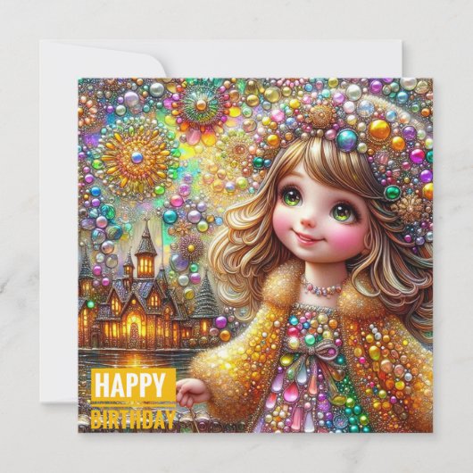 BIRTHDAY CARD ~ Gems and Fireworks ~ Young Girl ~ (正面)