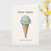 birthday card ice cream カード (黄色い花)