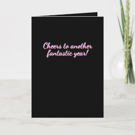 Birthday card in black and pink カード