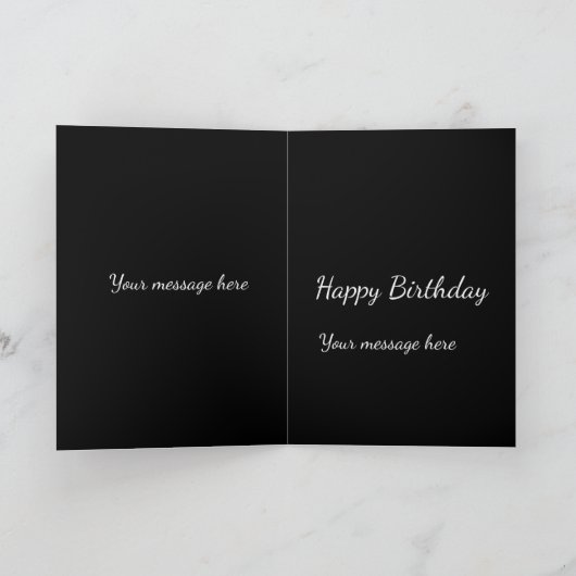 Birthday card in black and pink カード (内部)