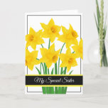 Birthday Card-My Special Sister Card カード<br><div class="desc">Birthday card shown with a pretty yellow daffodils print. 
Customize this card or buy as is. Card has a special message inside.</div>