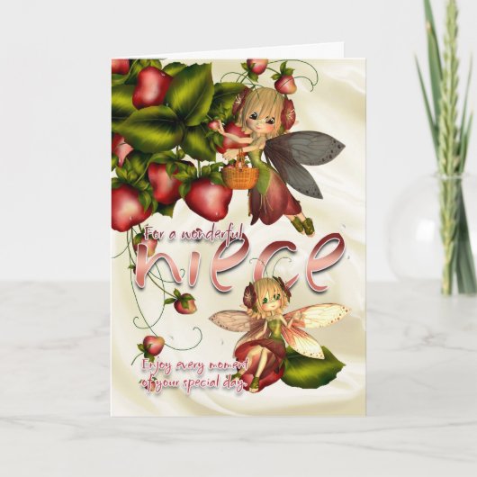 Birthday Card - Niece - Moonies Cutie Pie Fairies カード (正面)