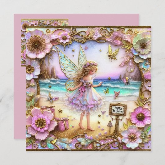 BIRTHDAY CARD ~ Pink Fairy ~  (正面/裏面)