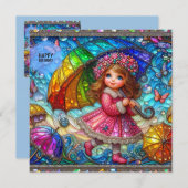 BIRTHDAY CARD ~ Retro Girl With An Umbrella ~ (正面/裏面)