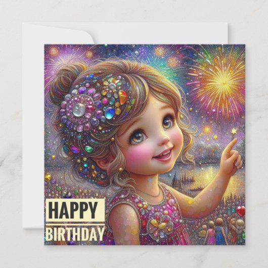 BIRTHDAY CARD ~ Sweet Girl ~ Harbour Fireworks ~ (正面)