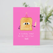 Birthday card Toast, simple, funny and cute design (スタンド正面)