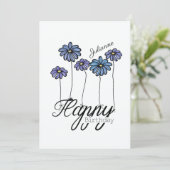 Birthday Card w Blue Flower Balloons and Name カード (スタンド正面)