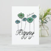 Birthday Card w Green Flower Balloons and Name カード (スタンド正面)