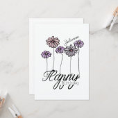 Birthday Card w Rosé Flower Balloons and Name カード (正面/裏面インサイチュ)