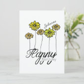 Birthday Card w Yellow Flower Balloons and Name カード (スタンド正面)