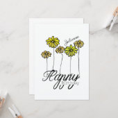 Birthday Card w Yellow Flower Balloons and Name カード (正面/裏面インサイチュ)