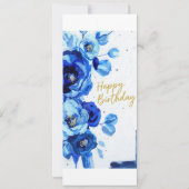 birthday cards blue modern floral watercolor (裏面)