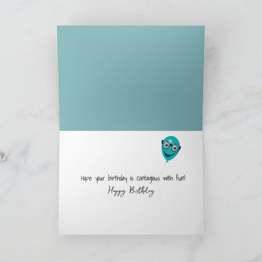 Birthday Cartoon Germ Party  カード (内部)