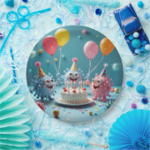 Birthday Cartoon Germ Party Fun ペーパープレート (パーティー)