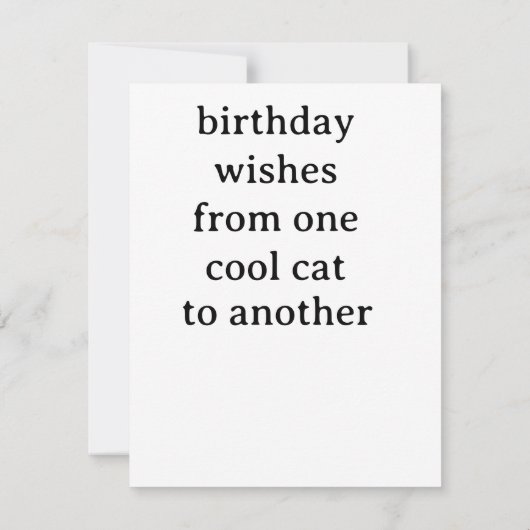Birthday Cat Flat Card (裏面)