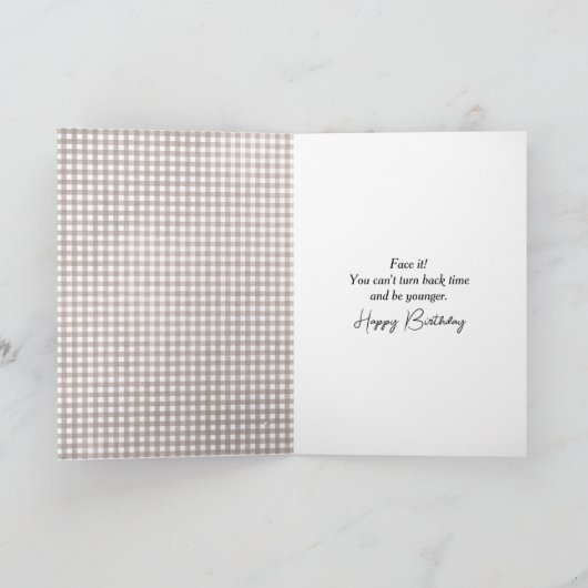 Birthday Cat for Getting Older Humor カード (内部)