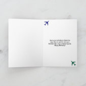 Birthday Cat Pilot Aviator Cool Funny Aviation カード (内部)