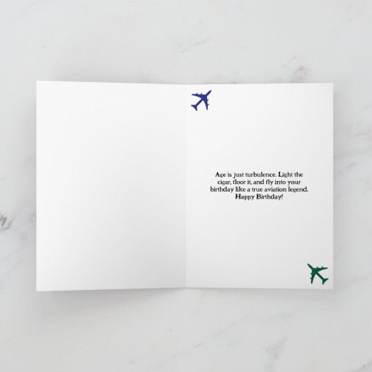 Birthday Cat Pilot Aviator Cool Funny Aviation カード (内部)