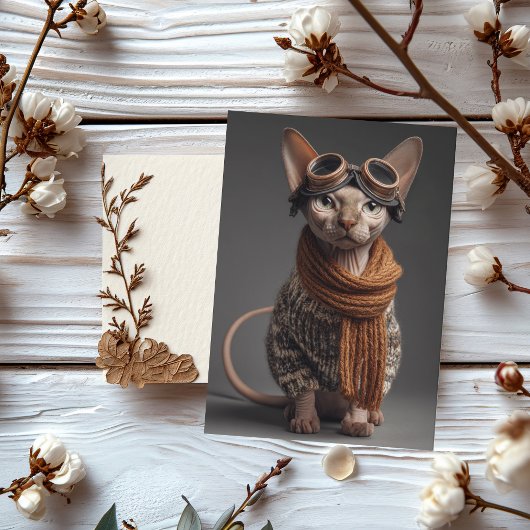 Birthday Cat Pilot Aviator Cool Funny Aviation カード