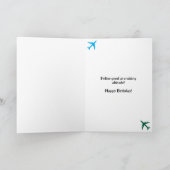 Birthday Cat Pilot  Funny Aviator Cool Aviation カード (内部)