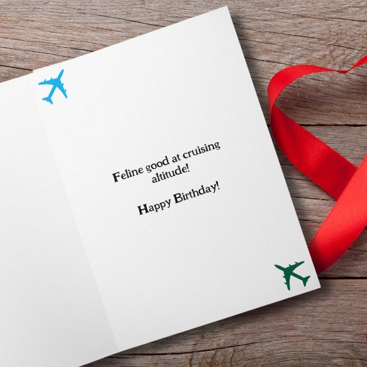 Birthday Cat Pilot  Funny Aviator Cool Aviation カード