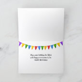 Birthday Cat Watching a Bird On a Feeder カード (内部)