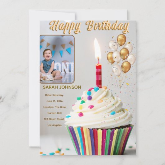 Birthday Celebration Cushion 招待状 (正面)