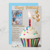 Birthday Celebration Cushion 招待状 (正面/裏面)