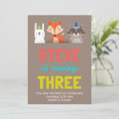 Birthday Celebration Cute Animals Card Art 招待状 (スタンド正面)