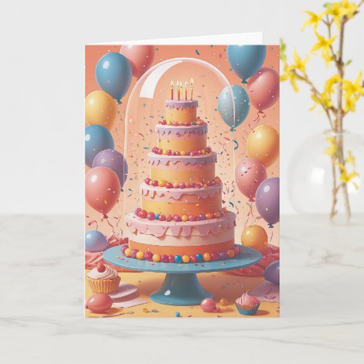 Birthday Celebration in Full Bloom カード (黄色い花)