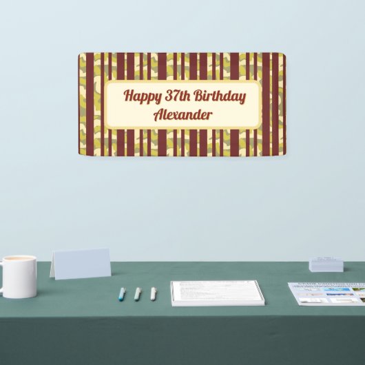 Birthday Celebration Rustic Any Age Birthday 横断幕 (トレードショー)