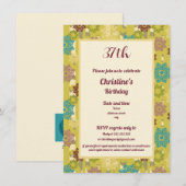 Birthday Celebration Urban Floral Pattern 招待状 (正面/裏面)