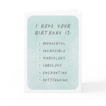 Birthday Checklist Greeting Card