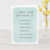 Birthday Checklist Greeting Card カード (黄色い花)