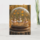 Birthday Chipmunks Dancing In a Glass Globe カード (正面)