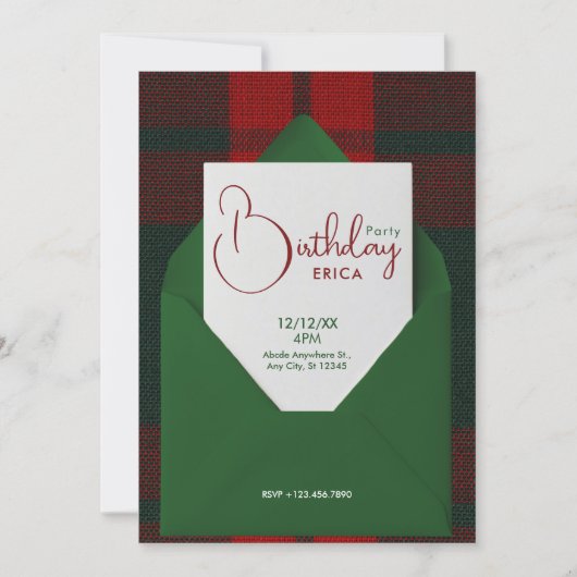 Birthday Christmas 招待状 (正面)