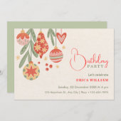 Birthday christmas ornament  招待状 (正面/裏面)