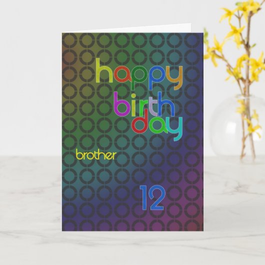 Birthday circles for brother aged 12 カード (黄色い花)