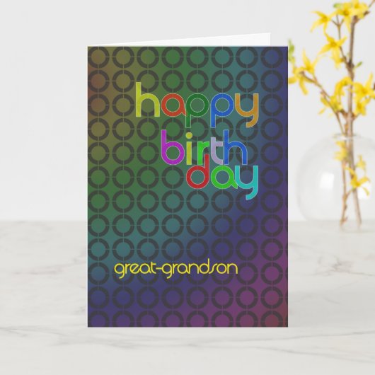Birthday circles for Great-Grandson カード (黄色い花)