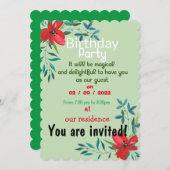 Birthday colors  invitation 招待状 (正面/裏面)