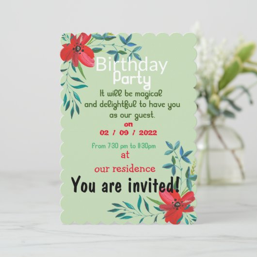 Birthday colors  invitation 招待状 (スタンド正面)