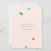 Birthday Confetti Peachy Pink Greeting Card 招待状 (裏面)