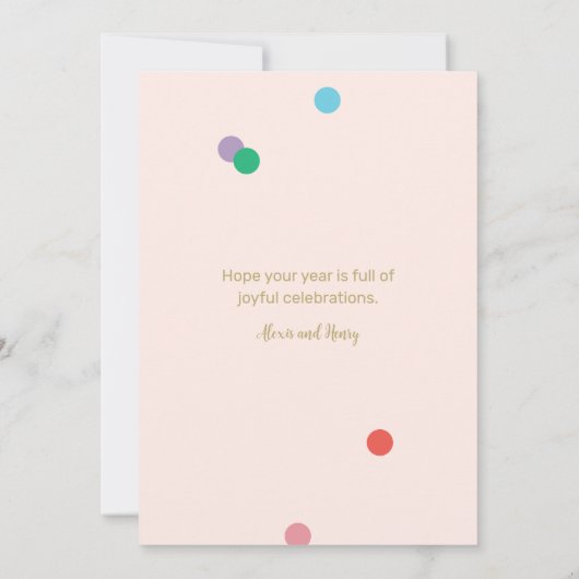 Birthday Confetti Peachy Pink Greeting Card 招待状 (裏面)