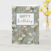 Birthday Cottagecore Floral カード (黄色い花)