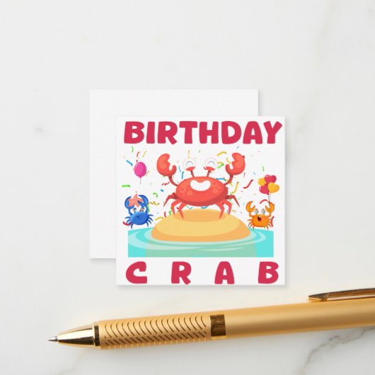 Birthday Crab Party Tee Crabs Lover Birthday Crab エンクロージャーカード (正面/裏面インサイチュ)