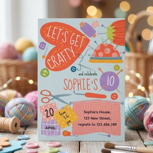 Birthday craft and art Invitation 招待状