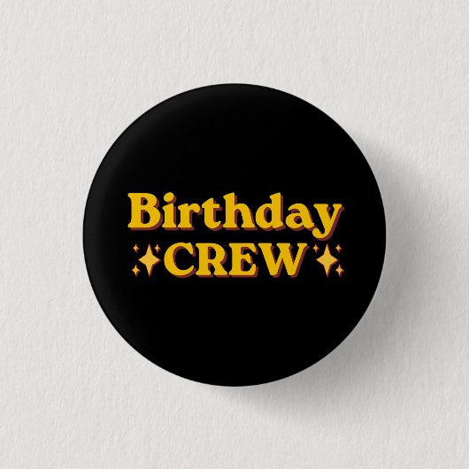 Birthday Crew Retro 缶バッジ (正面)