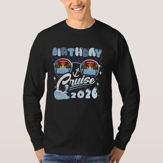 Birthday Cruise 2026 Squad Crew Family Vacation Ma Tシャツ (正面)