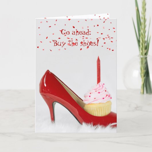 Birthday Cupcake In a Red Shoe カード (正面)