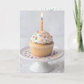 Birthday Cupcake with a Candle カード (正面)